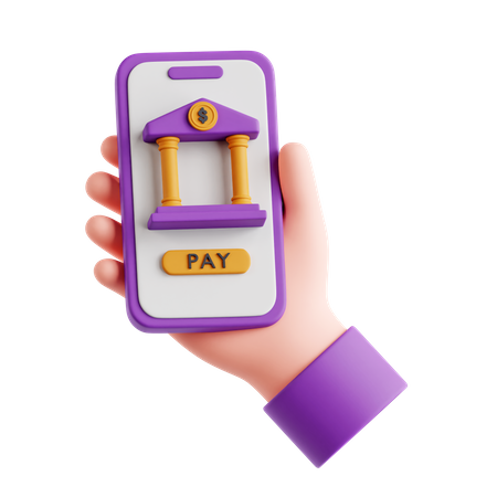 Mobile Banking  3D Icon