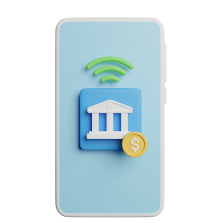 Mobile Banking  3D Icon