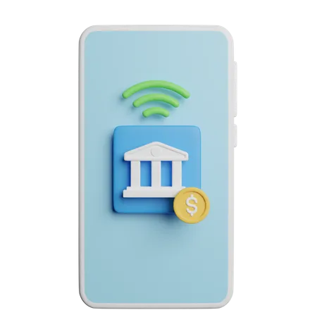 Mobile Banking  3D Icon