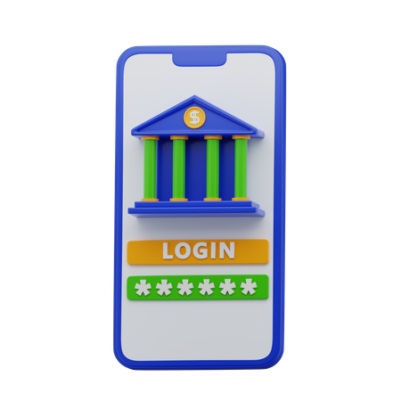 Mobile Banking  3D Icon