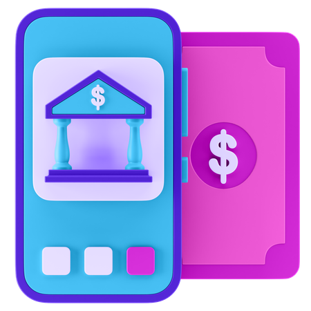 Mobile Banking  3D Icon