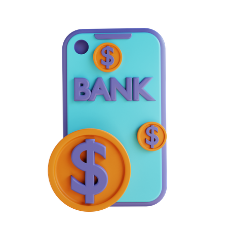 Mobile Banking  3D Illustration