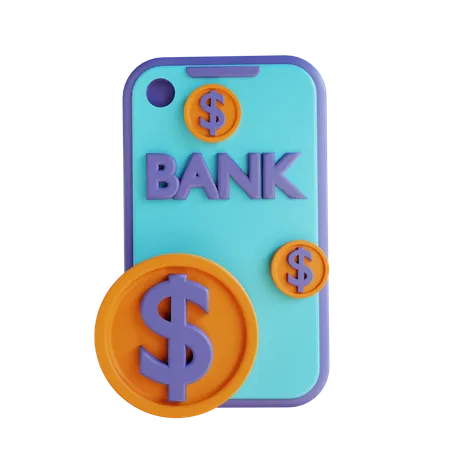 Mobile Banking  3D Illustration