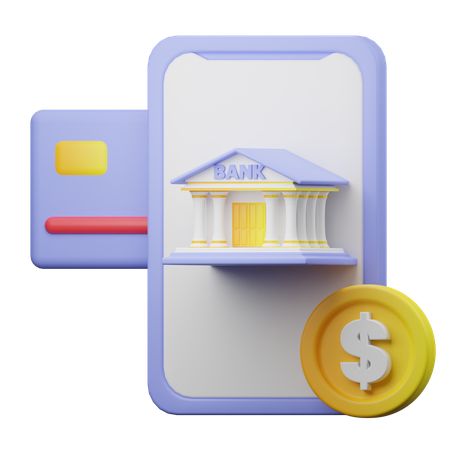 Mobile Banking  3D Illustration