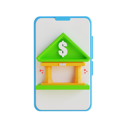 Mobile Banking  3D Illustration