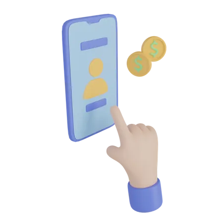 Mobile Banking  3D Illustration