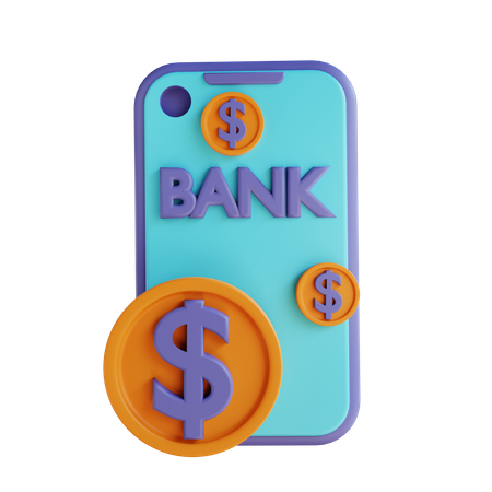 Mobile Banking 3D Illustration