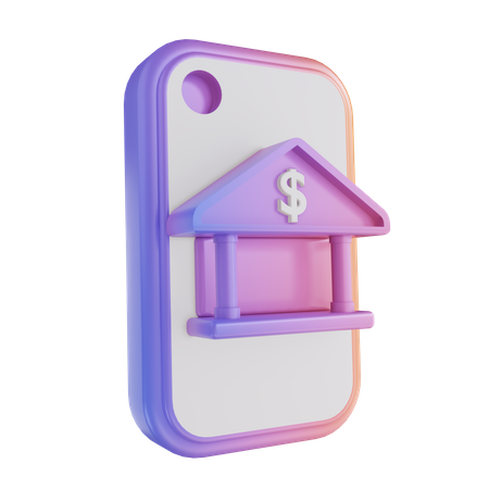 Mobile Banking 3D Illustration