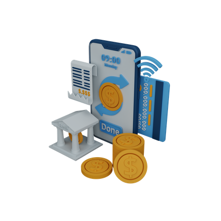 Mobile banking 3D Icon