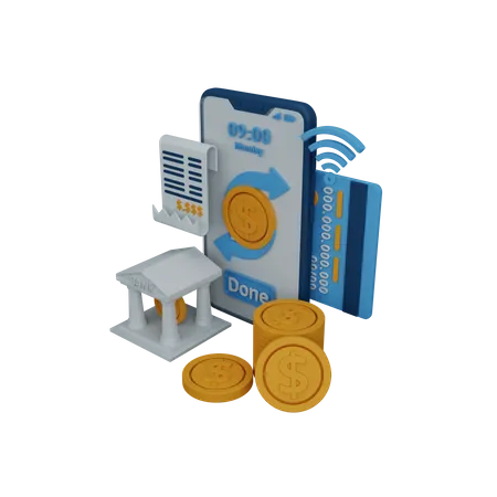 3 D Rendering Mobile Banking Isolated Useful For Business Currency Economy And Finance Design 3D Icon