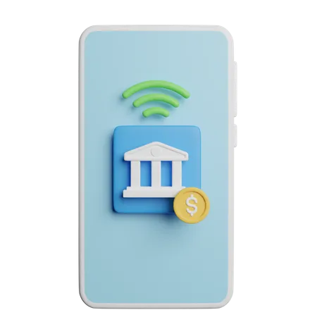 Internet Mobile Banking 3D Icon