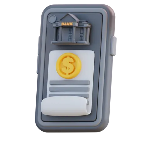 3 D Illustration Of Mobile Banking Payment 3D Icon