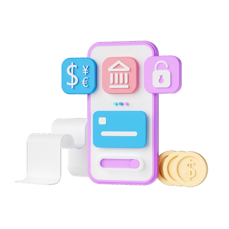 Mobile Banking  3D Illustration