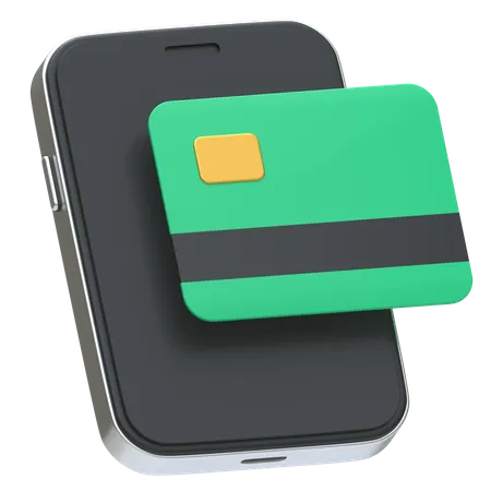 Mobile Payment With Bank Card 3D Icon