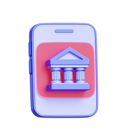 Mobile Banking App  3D Icon