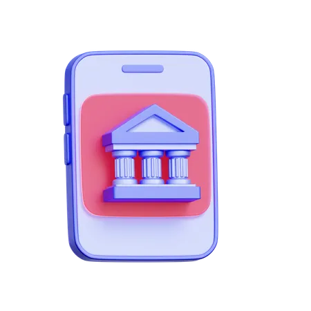 Mobile Banking App  3D Icon