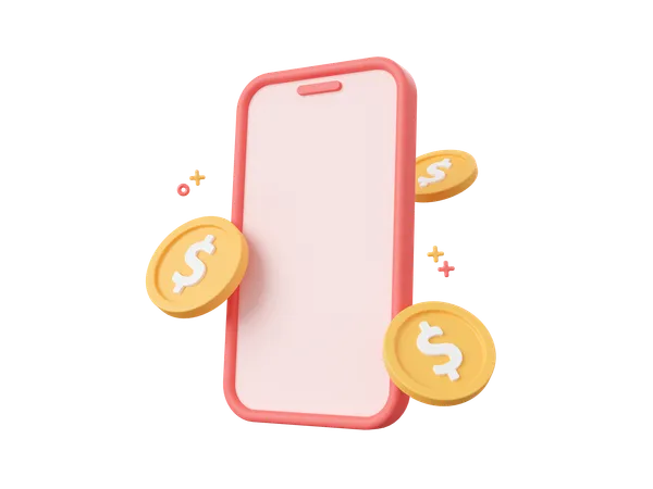 3 D Cartoon Design Illustration Of Digital Wallet And Mobile Banking Application Online Payments Transfer And Saving Money Concept 3D Icon