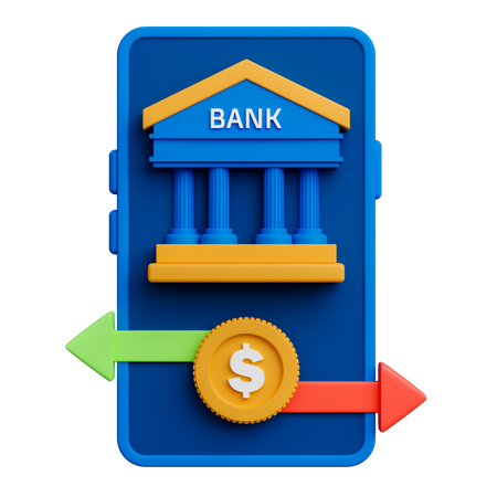 Mobile Banking Application  3D Icon