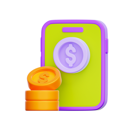Mobile Banking Balance  3D Icon