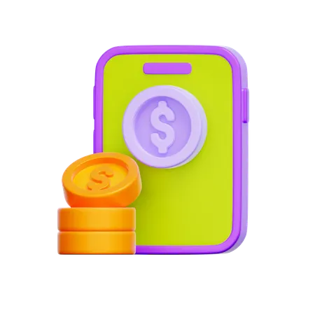Mobile Banking Balance  3D Icon