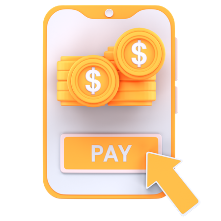 Mobile banking payment  3D Icon