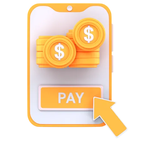 Mobile banking payment  3D Icon