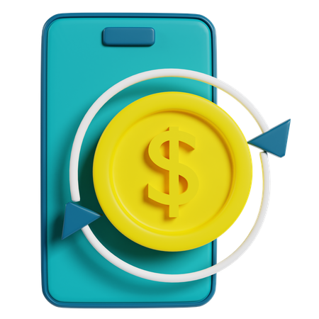 Mobile Banking Transfer Concept  3D Icon