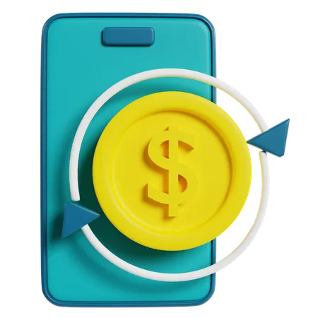 Mobile Banking Transfer Concept  3D Icon