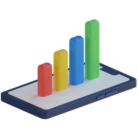 Mobile Bar Chart  3D Icon
