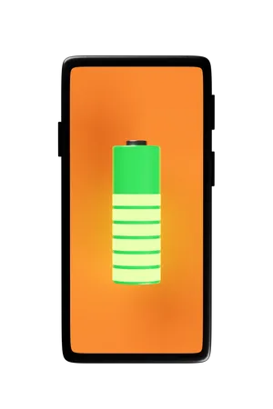Smartphone Or Mobile Phone Charging With Battery Charge Indicator Isolated Charging Battery Technology Concept 3D Icon
