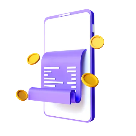 Mobile Bill  3D Illustration