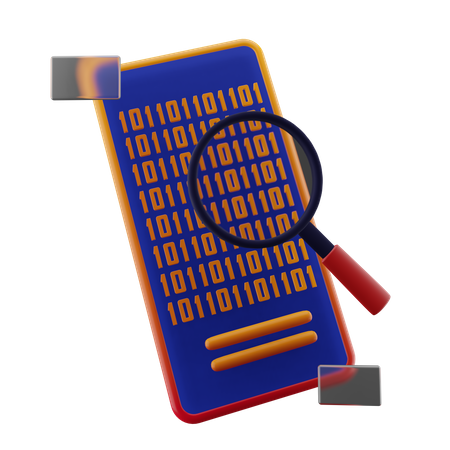 Mobile Binary Code  3D Icon