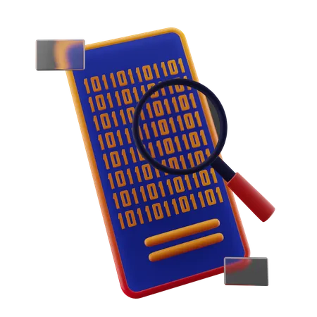 Mobile Binary Code  3D Icon