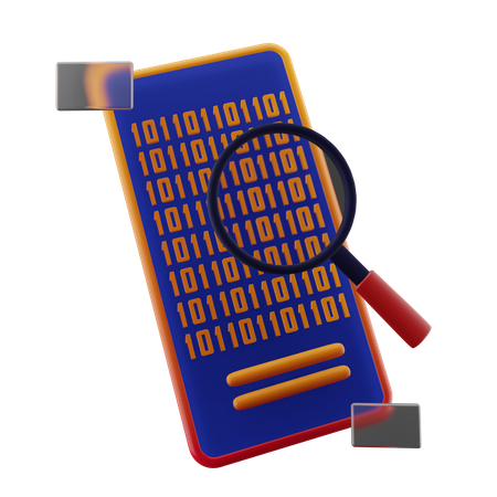 Mobile Binary Code 3D Icon