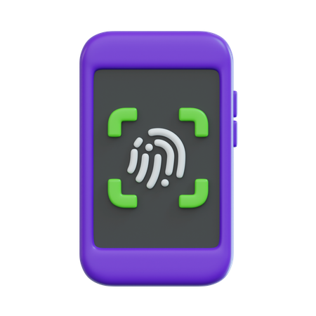 Mobile Biometric  3D Icon