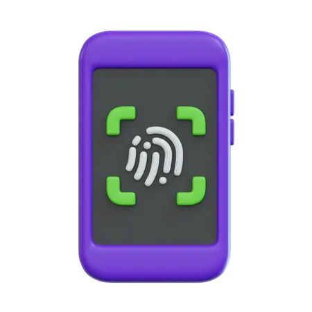 Mobile Biometric  3D Icon
