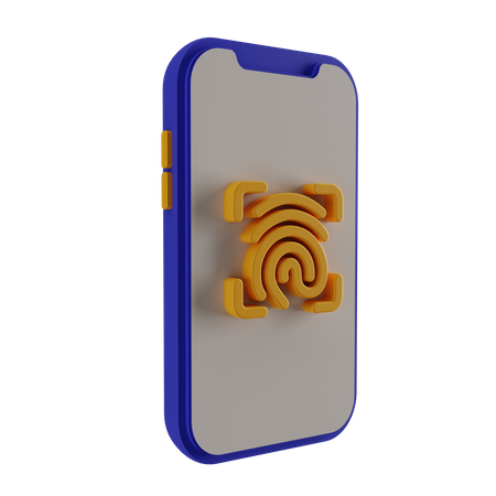 Mobile Biometric  3D Illustration