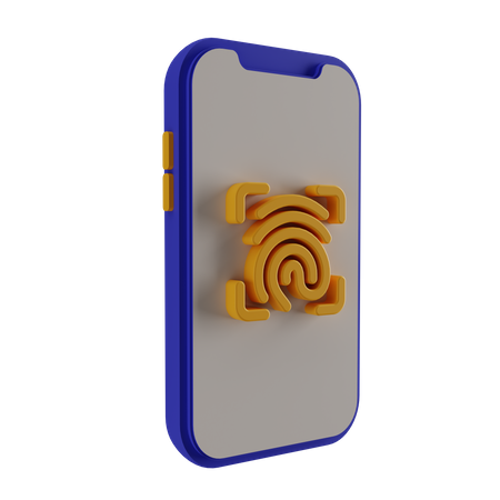 Mobile Biometric 3D Illustration