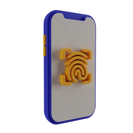 Mobile Biometric  3D Illustration