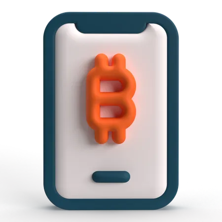 Bitcoin mobile  3D Icon