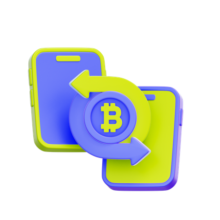 Mobile Bitcoin Exchange  3D Icon