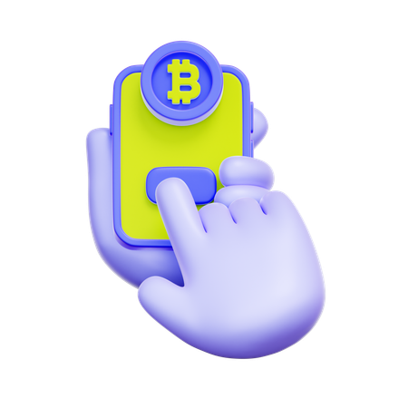 Mobile Bitcoin Wallet  3D Icon