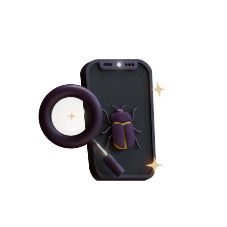 Mobile Bug  3D Icon