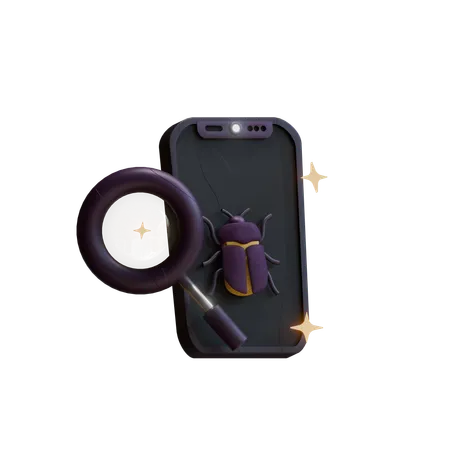 Mobile Bug  3D Icon