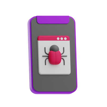 Bug mobile  3D Icon