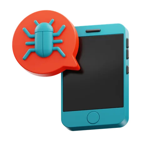 Mobile Bug Message 3D Icon