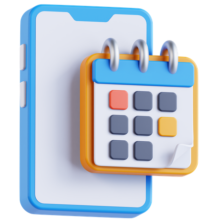 Mobile calendar  3D Icon