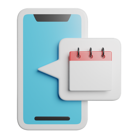 Mobile Calendar  3D Icon