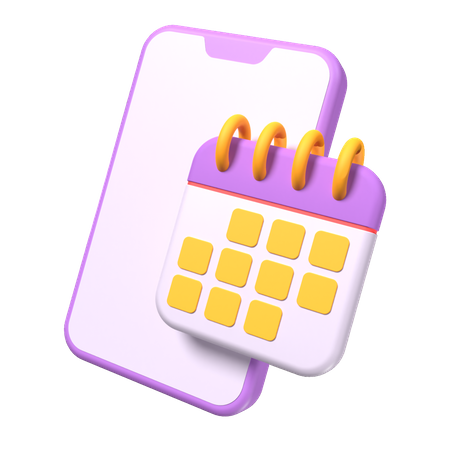Mobile Calendar  3D Icon