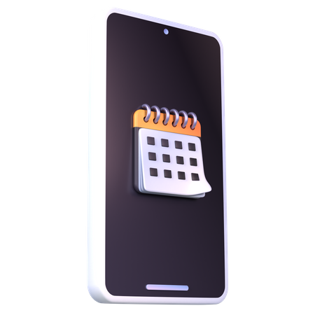 Mobile Calendar  3D Icon